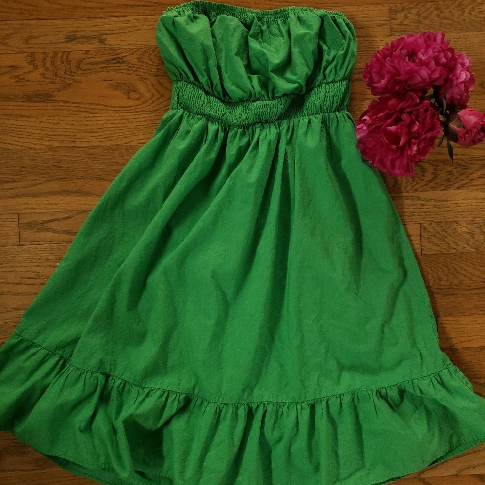 Anthropologie FEI Strapless Green Dress ***SOLD ***